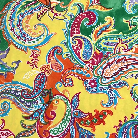 LAUREN RALPH LAUREN Multicolor Paisley Knit‎ Belted Sheath Dress size Medium - Picture 13 of 13